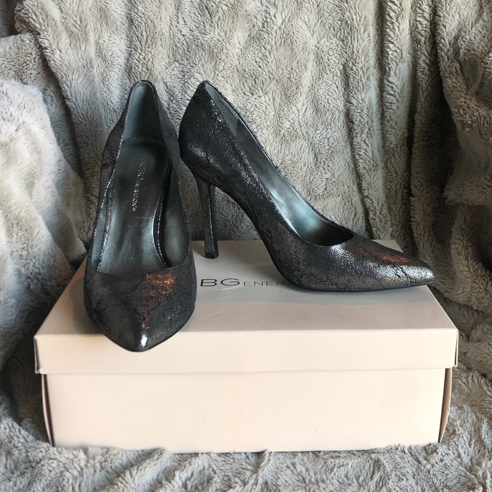 BCBG Pewter Heels